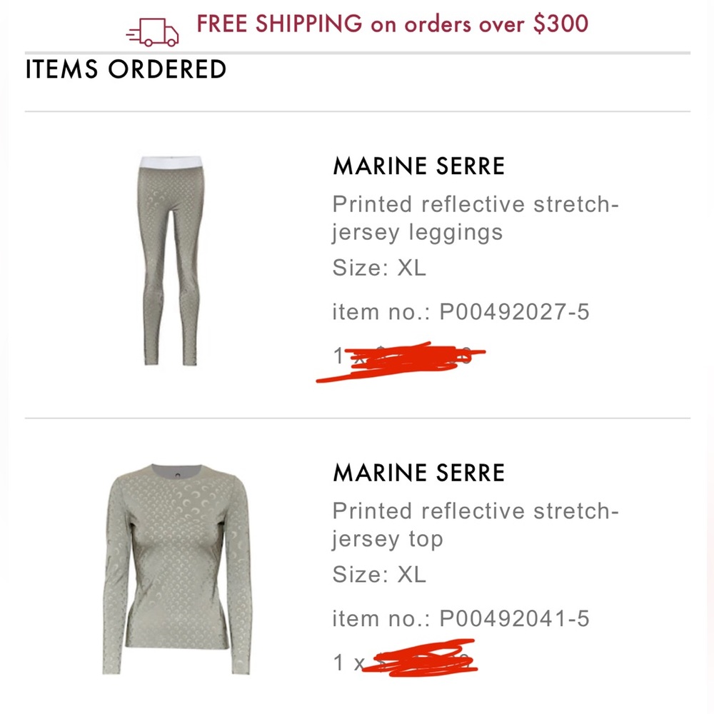 Marine Serre reflective Set XL